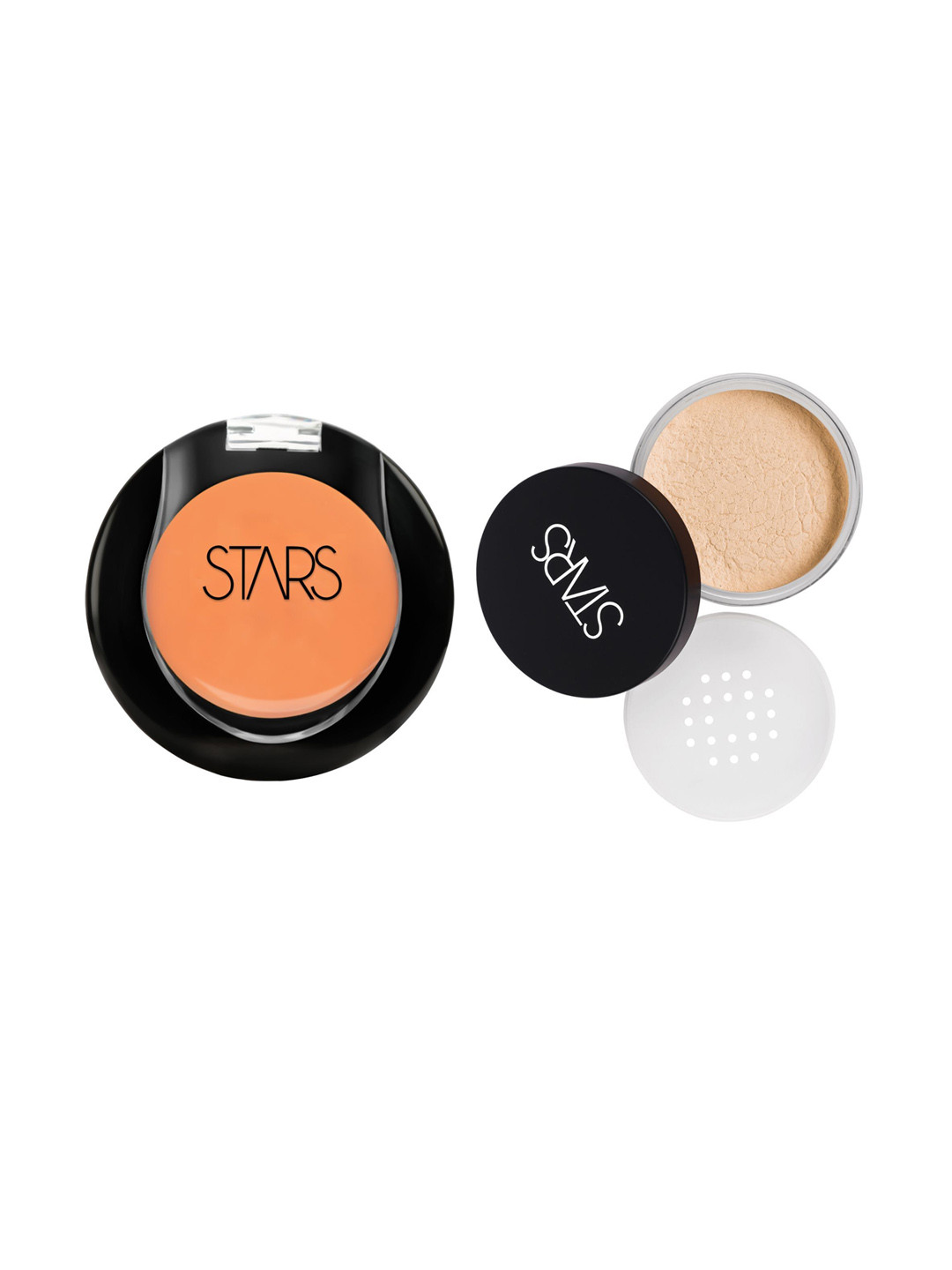 Stars Cosmetics Set of 2 Cream Concealer -5g & Translucent Powder-20g -Orange-Being Pearl