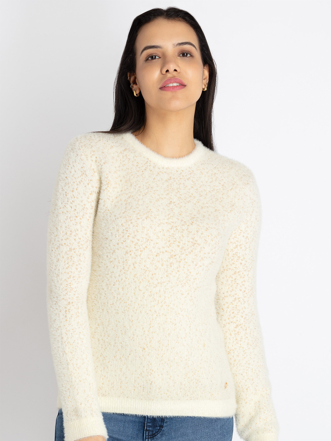 Status Quo Self Design Ribbed Fuzzy Detail Pullover