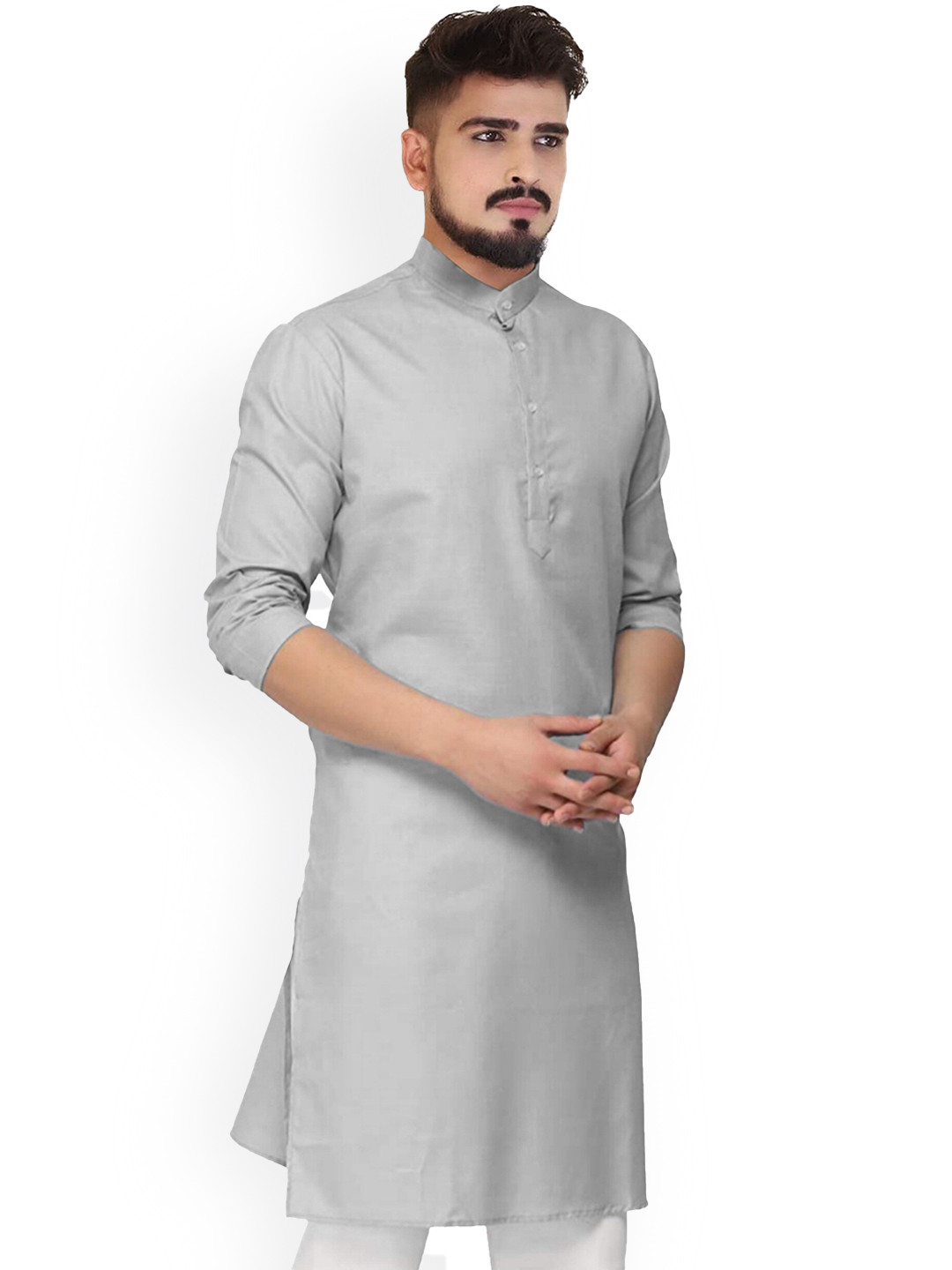 CELLUX Band Collar Long Sleeves Straight Kurta
