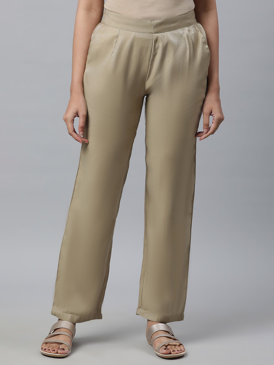 AURELIA High-Rise Straight Fit Ethnic Palazzos