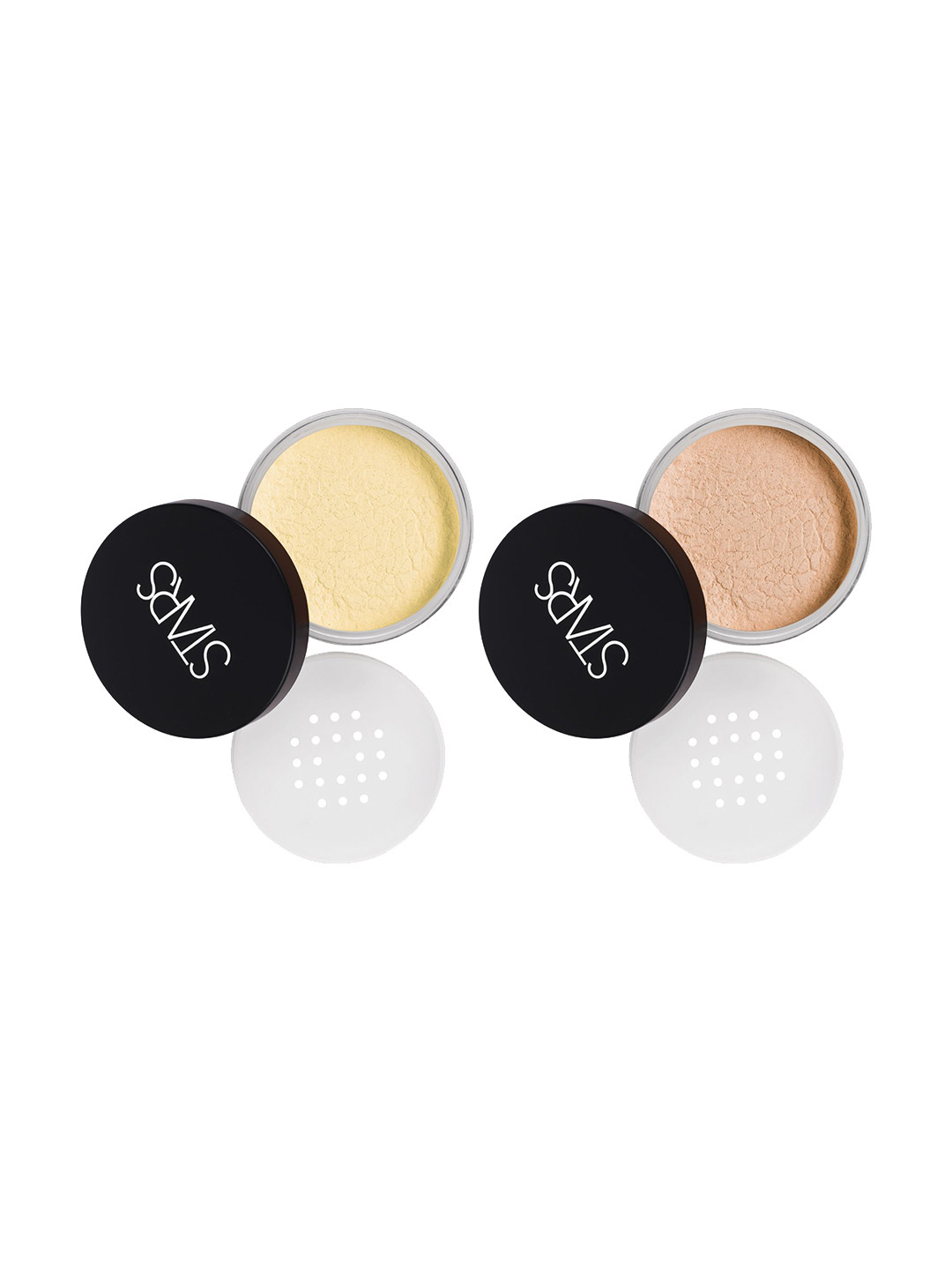Stars Cosmetics Pack of 2 Translucent Face Makeup Compacts 40g - Yellow Matte+Beige Matte