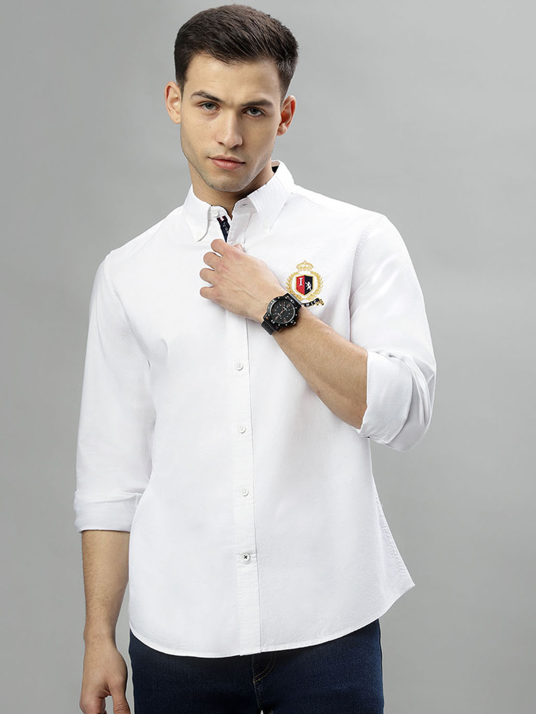 Iconic Button-Down Collar Pure Cotton Casual Shirt