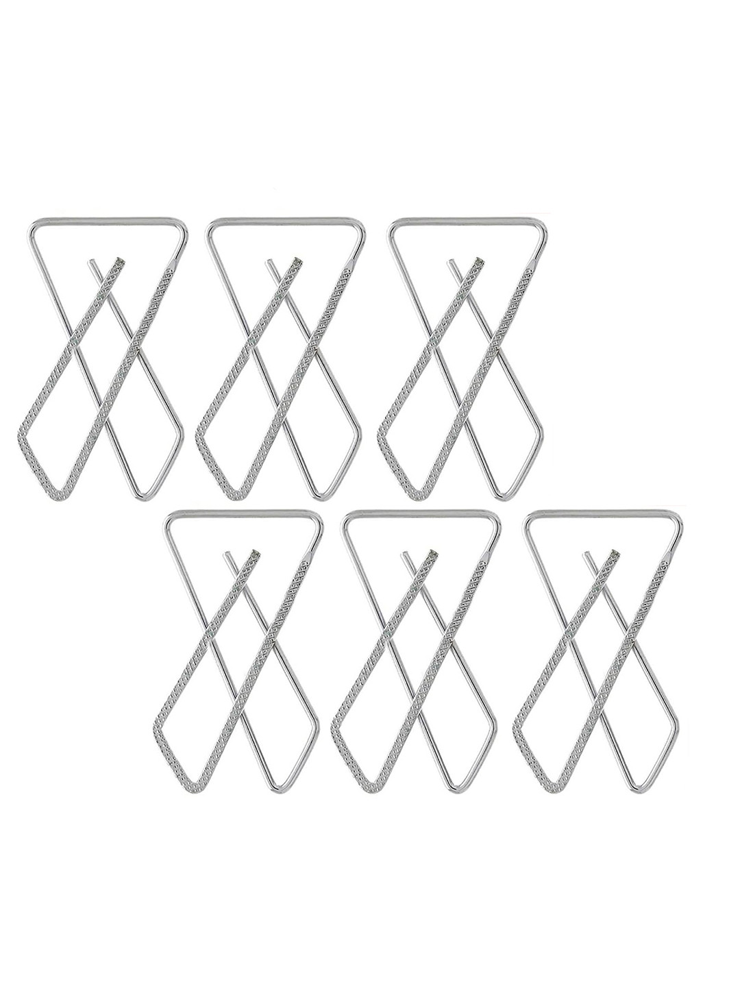 VAMA 12 Pcs Silver Plated Clip On Safety Saree Pleats Pin Brooch