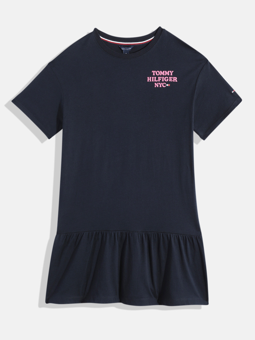 Tommy Hilfiger Pure Cotton Flounce Hem Tshirt Dress