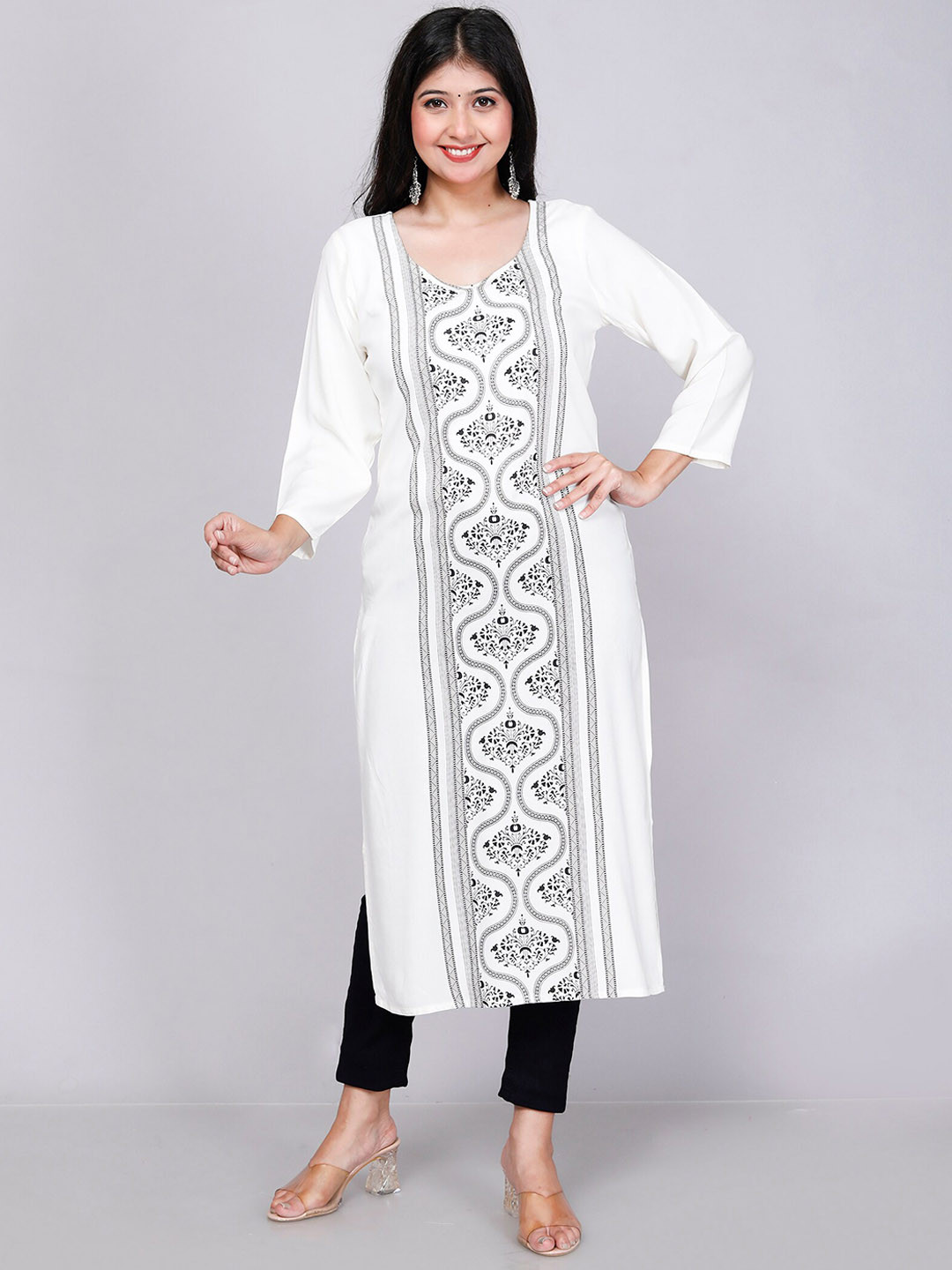 Jevi Prints Floral Printed Straight Kurta