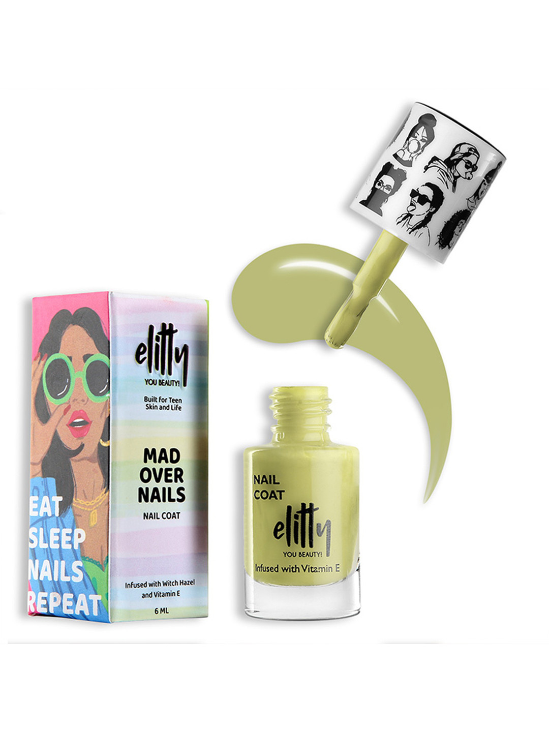 Elitty Mad Over Glossy Nail Polish - 6ml - Lime Sorbet