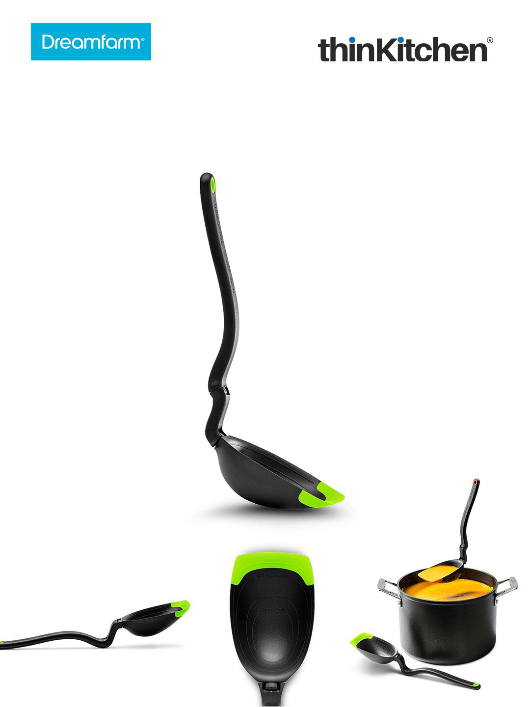 Dreamfarm Black & Green Dishwasher Safe Spadle