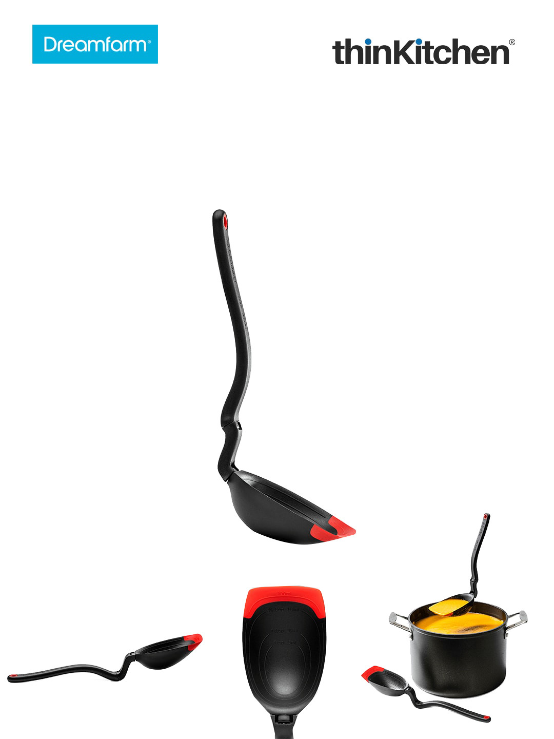 Dreamfarm Red & Black Dishwasher Safe Silicone Spadle