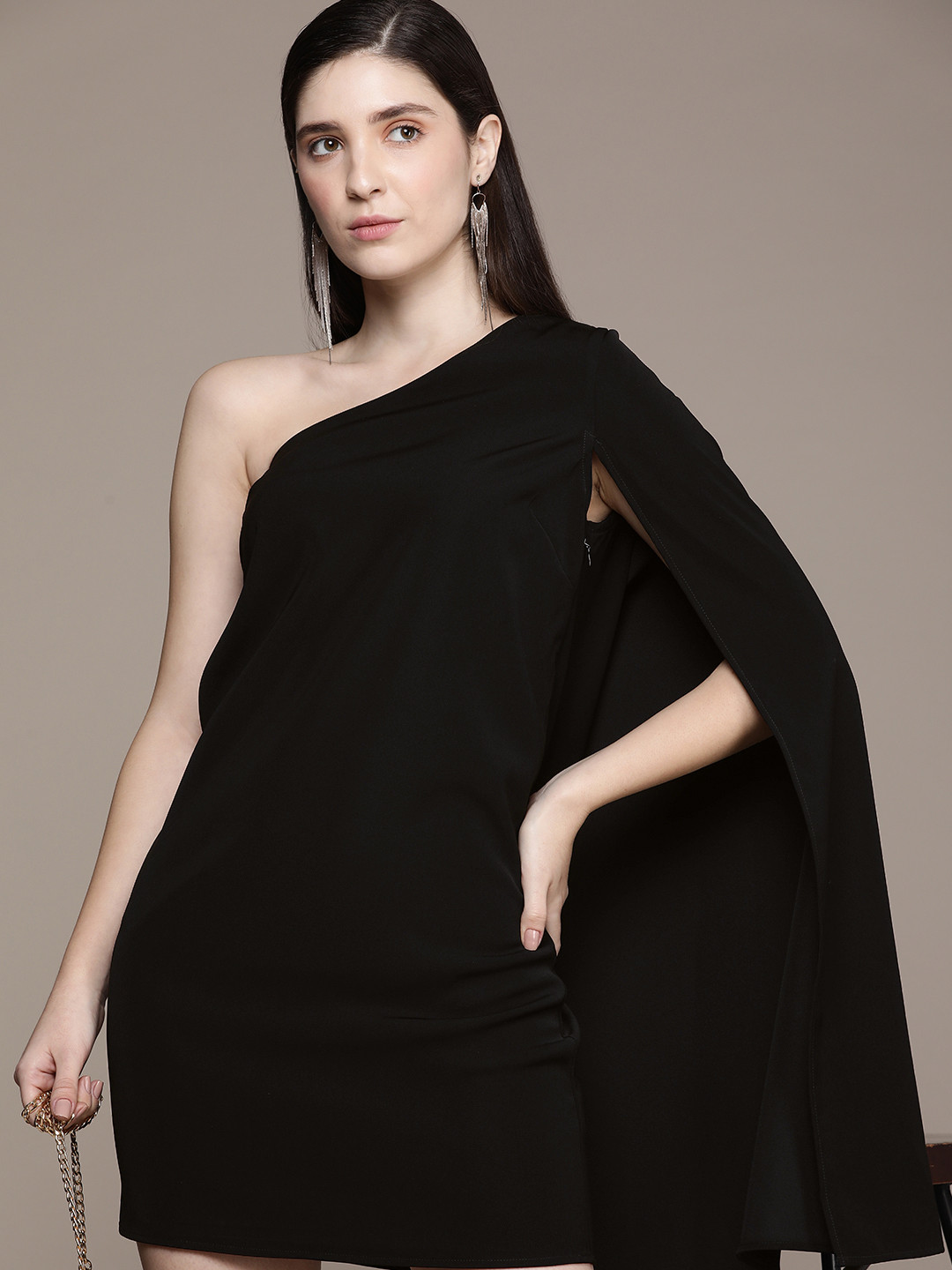 French Connection One Shoulder A-Line Mini Dress