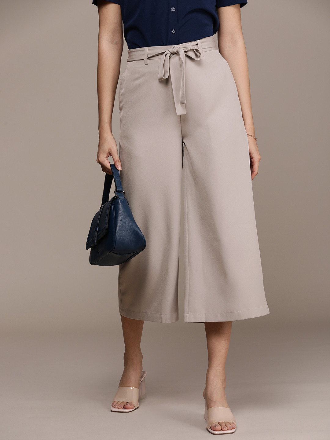 French Connection Women Culottes Trousers Comes With A Belt