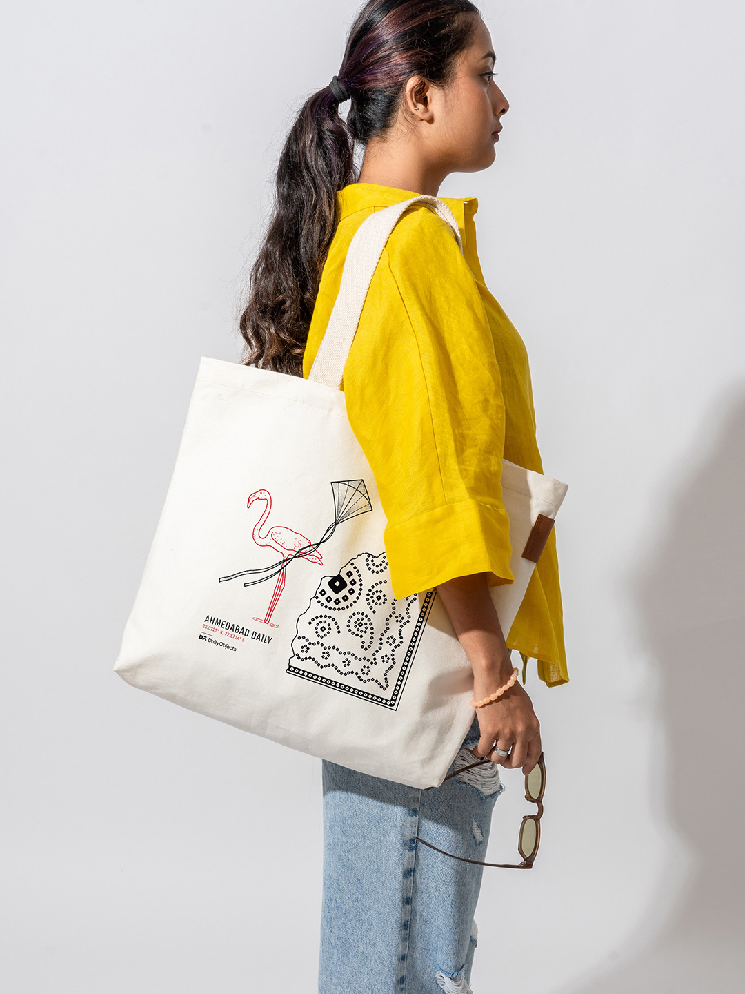 DailyObjects Ahmedabad City Printed Shopper Cotton Tote Bag