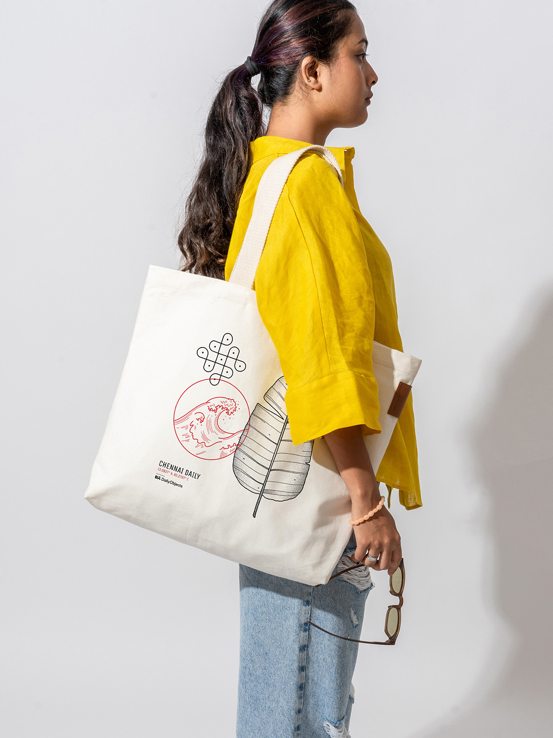 DailyObjects Chennai City Printed Shopper Cotton Tote Bag