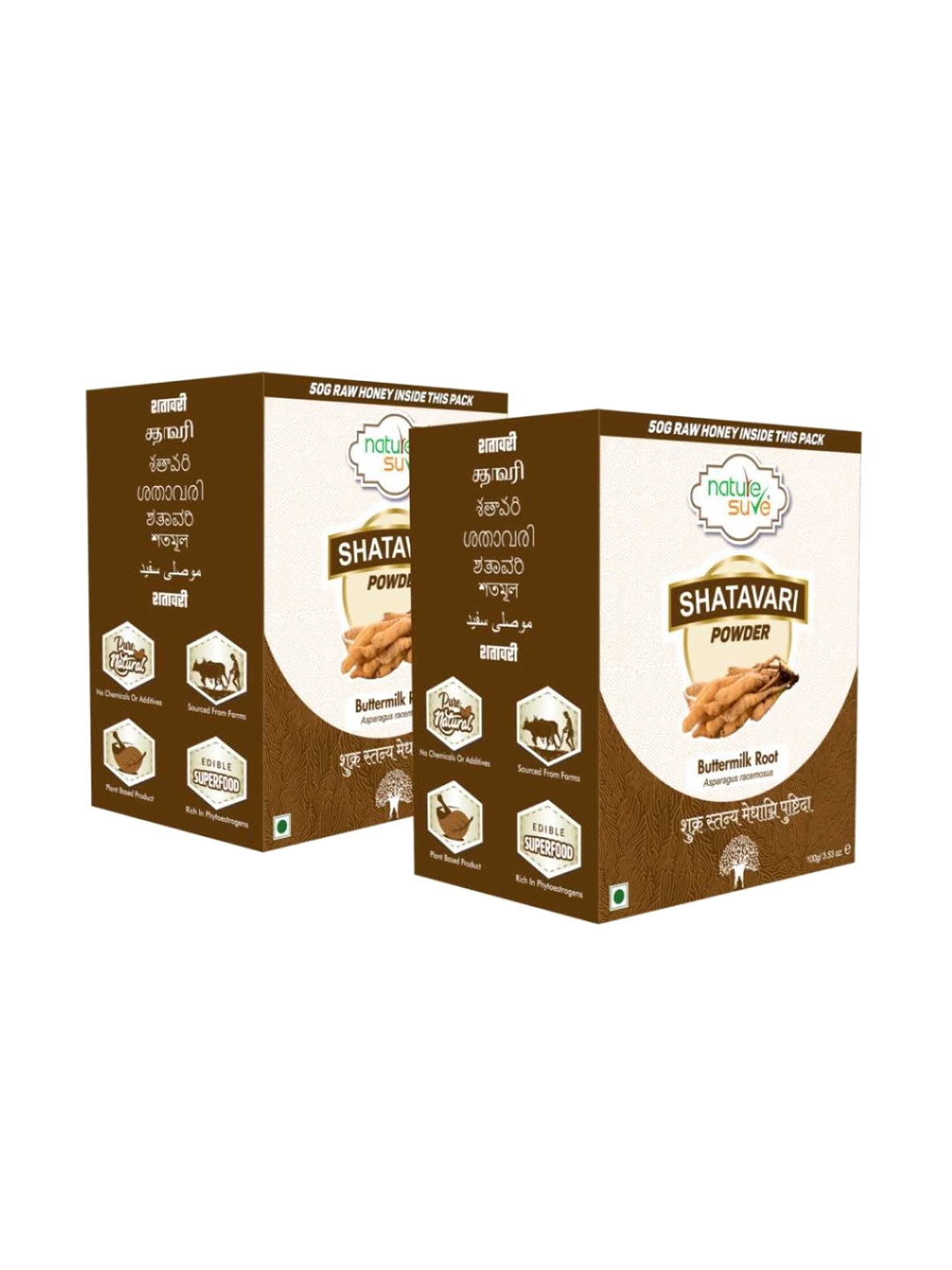 Nature Sure Set Of 2 Shatavari Powder With Raw Honey 50 g Each