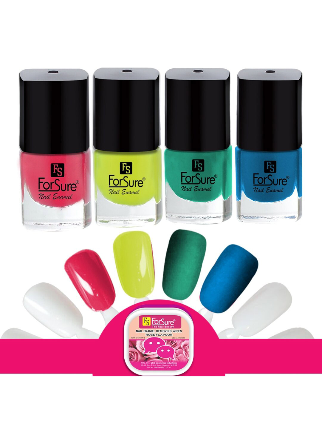 ForSure Trendy Quick Dry Set of 4 Nail Paints - 5ml Each - 101 - 112 - 113 - 116