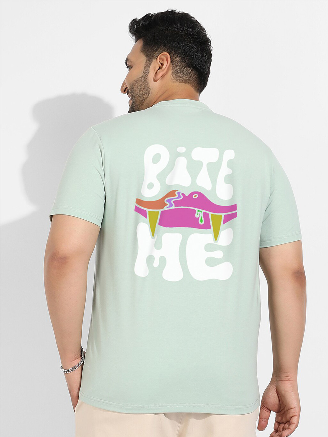 Instafab Plus Plus Size Typography Printed Cotton T-shirt
