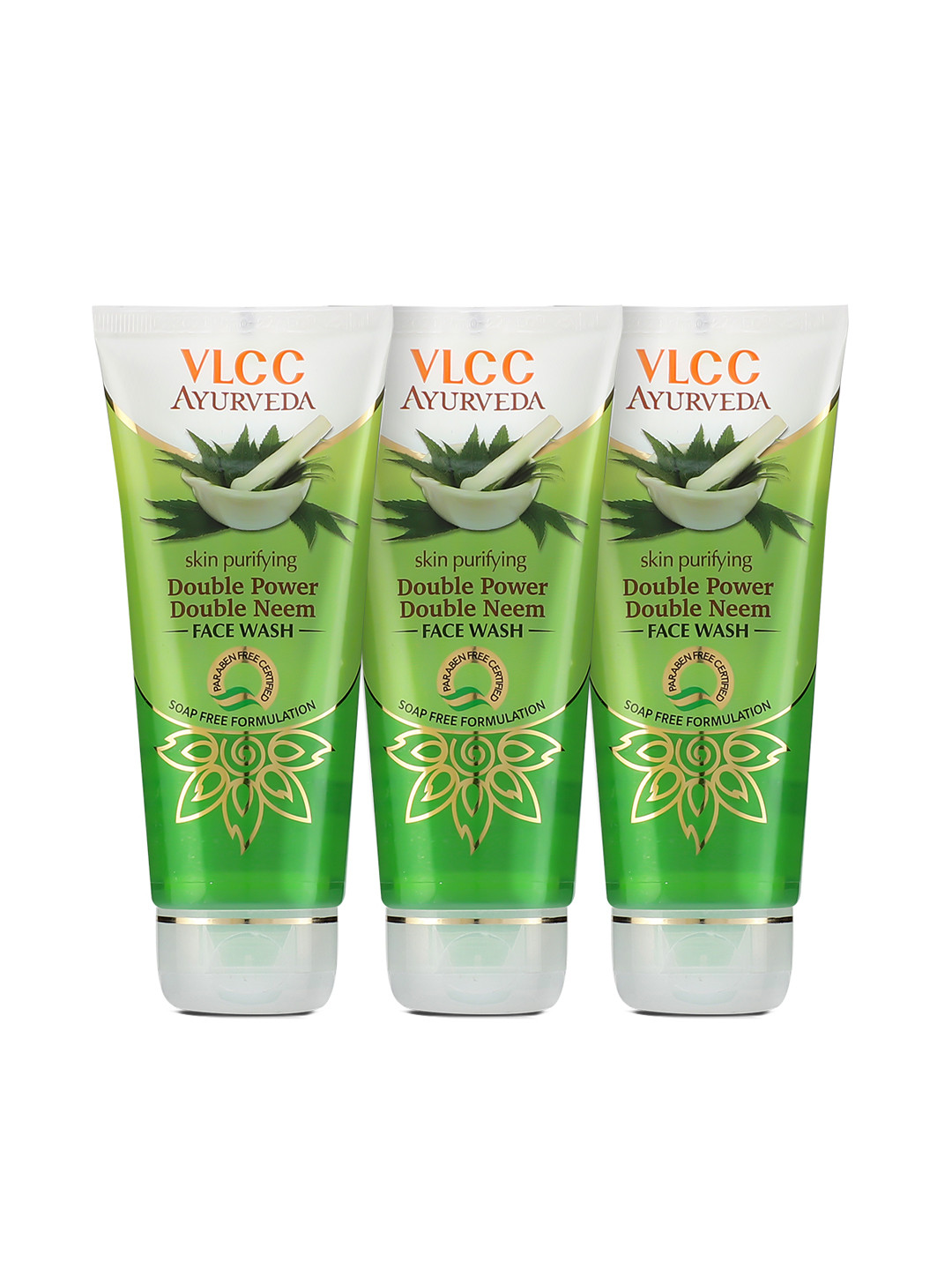 VLCC Set Of 3 Ayurveda Skin Purifying Double Power Double Neem Face Wash - 100ml Each
