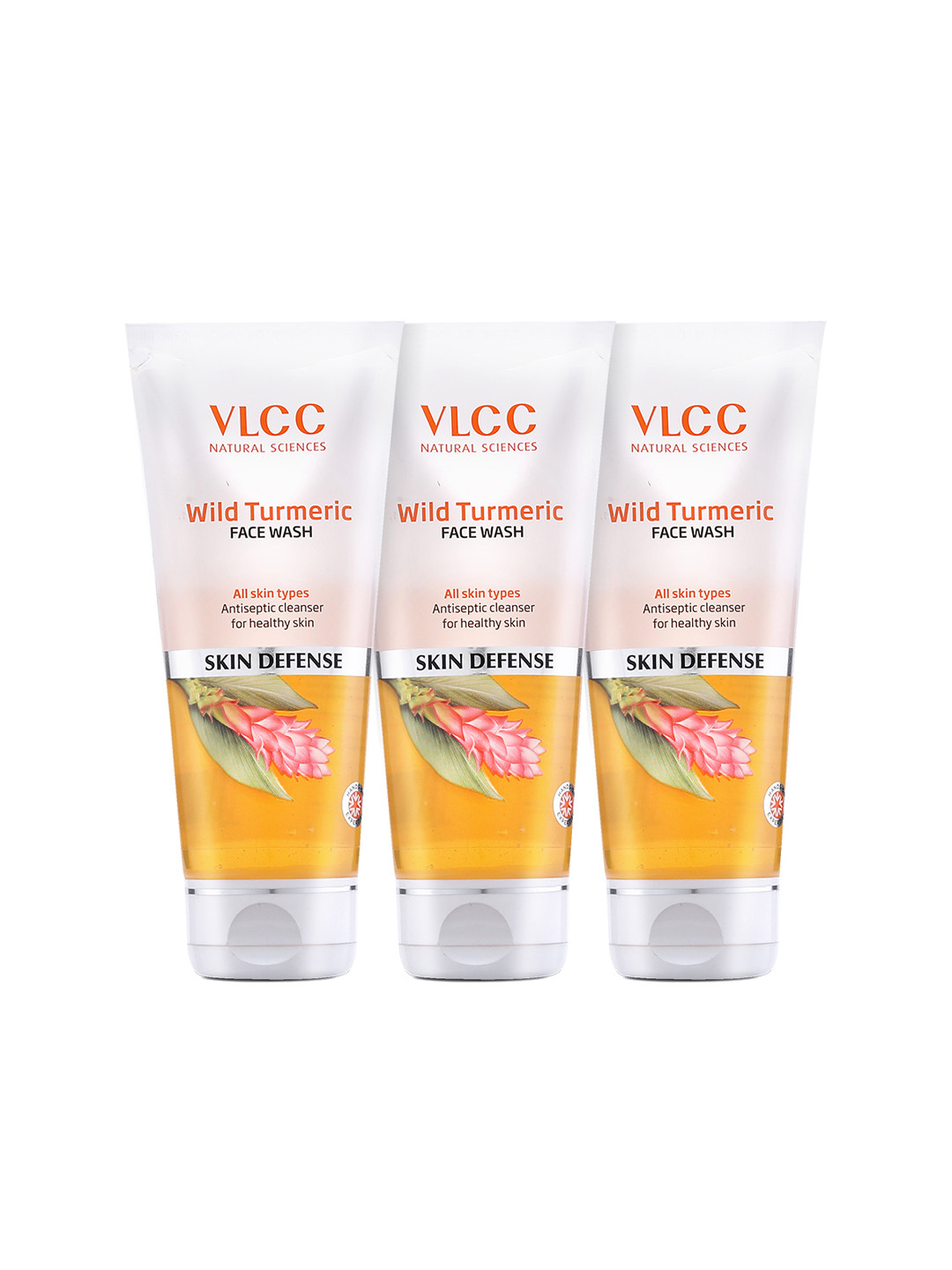 VLCC Set of 3 Skin Defense Wild Turmeric Face Wash with Honey - 80 ml each