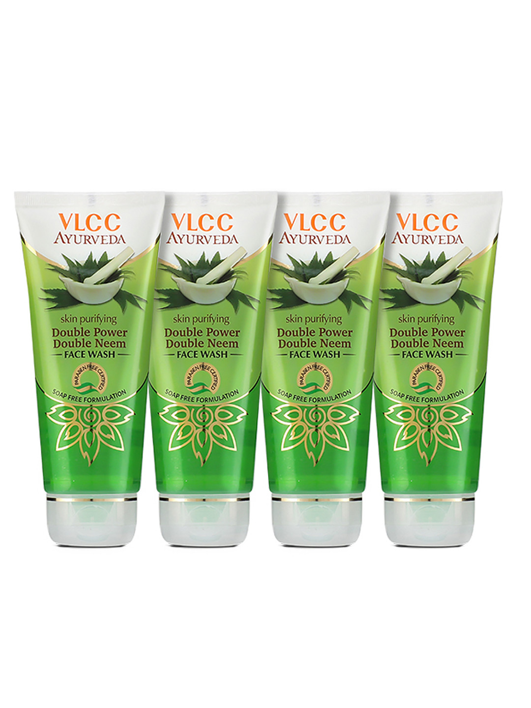 VLCC Ayurveda Set of 4 Skin Purifying Double Power Double Neem Face Wash - 100 ml each
