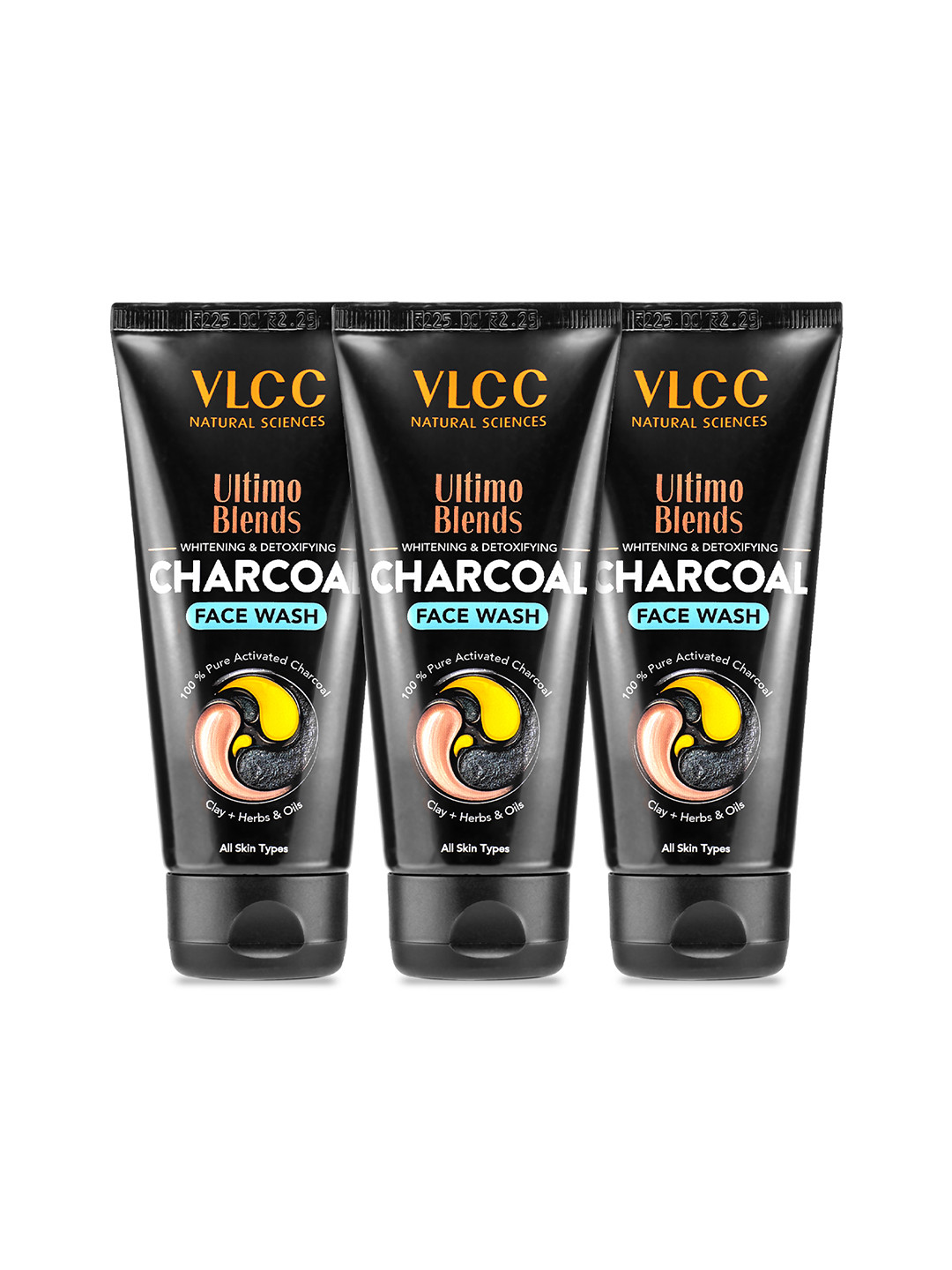 VLCC Set of 3 Ultimo Blends Whitening & Detoxifying Charcoal Face Wash - 100ml each