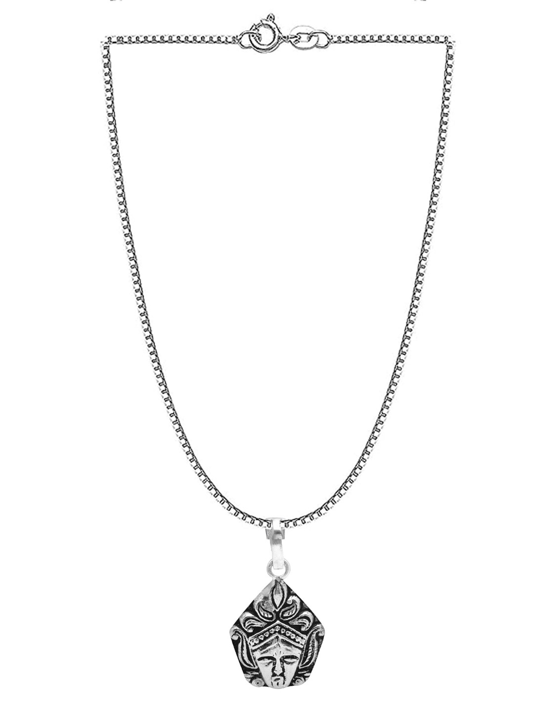 Abhooshan 92.5 Pure Silver Kali-Charm Pendant With Chain