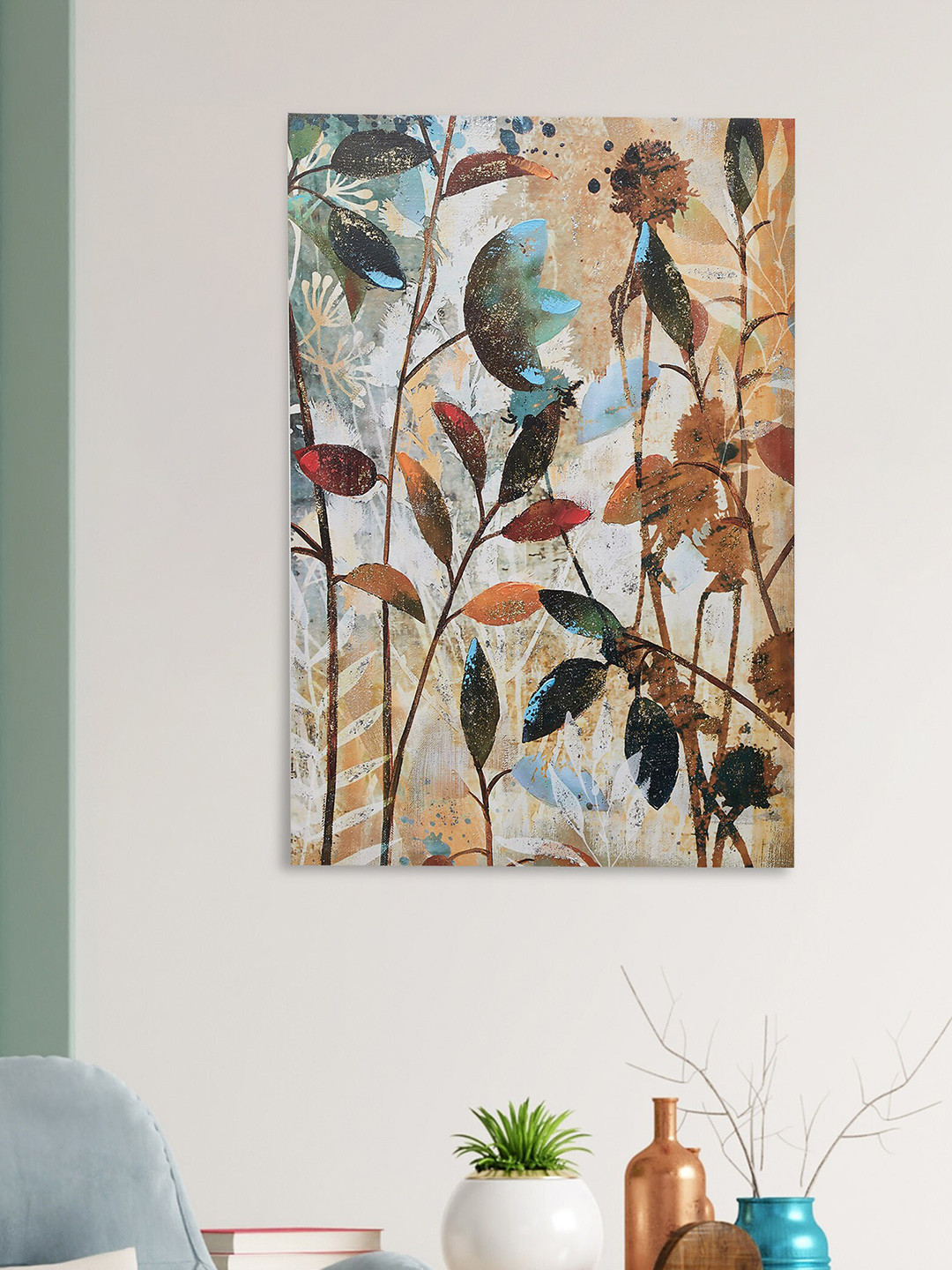 Home Centre Artistry Wooden Leafs Printed Picture Frame