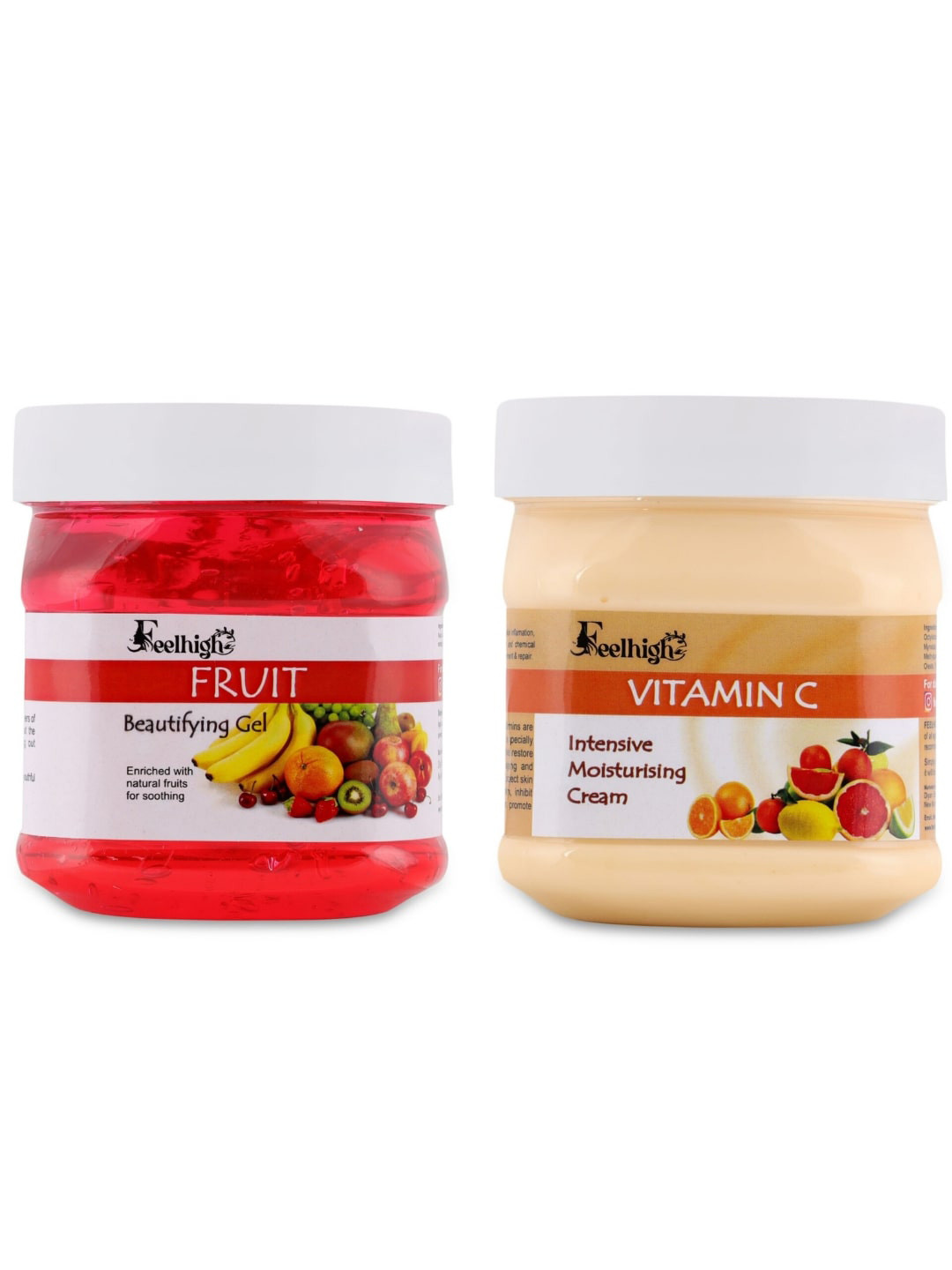 FEELHIGH Set Of 2 Face & Body Beautifying Fruit Gel  & Vitamin C Cream-500ml Each