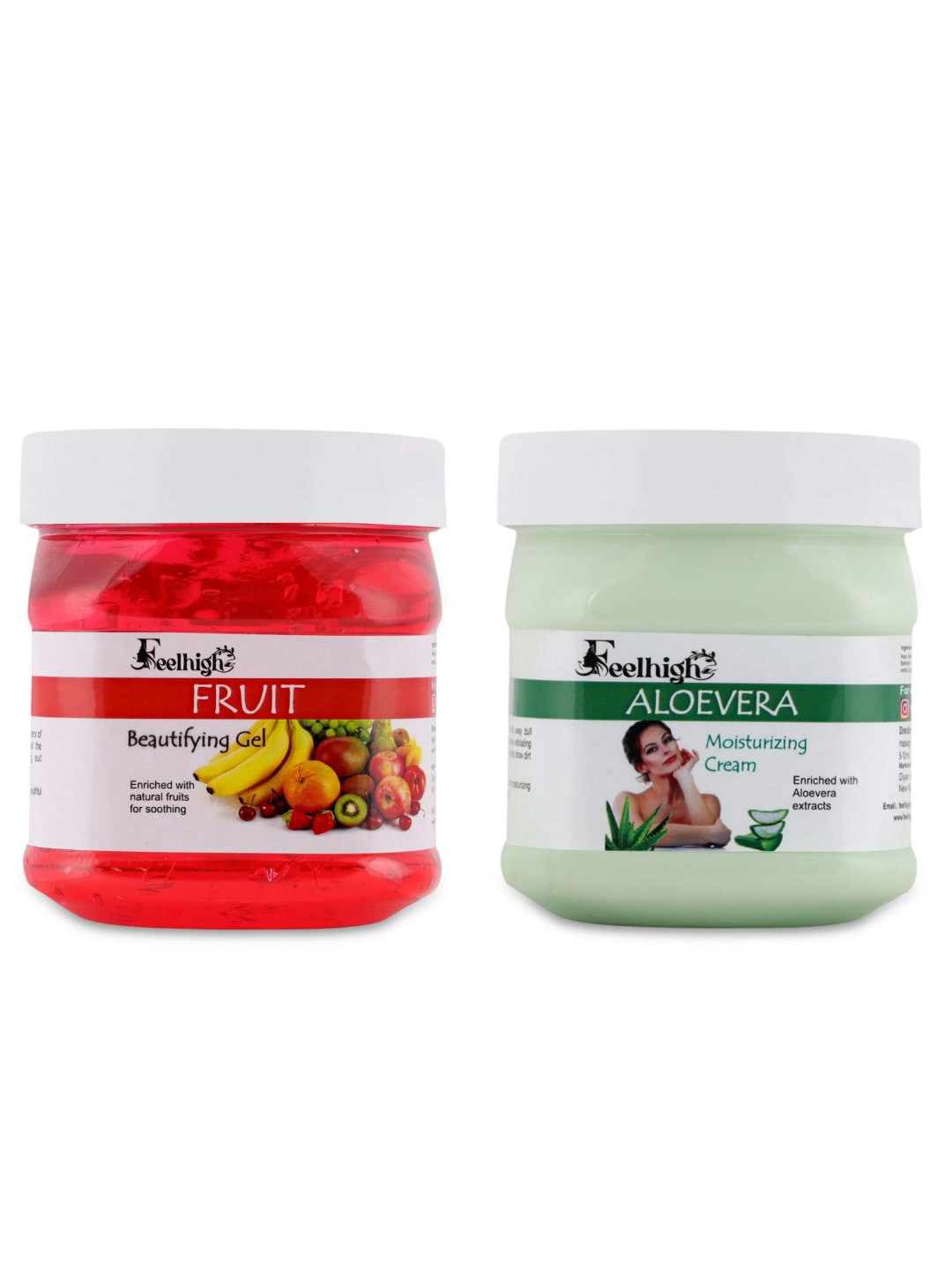 FEELHIGH Set Of 2 Fruit Gel And Aloe Vera Cream - 500gm + 500gm
