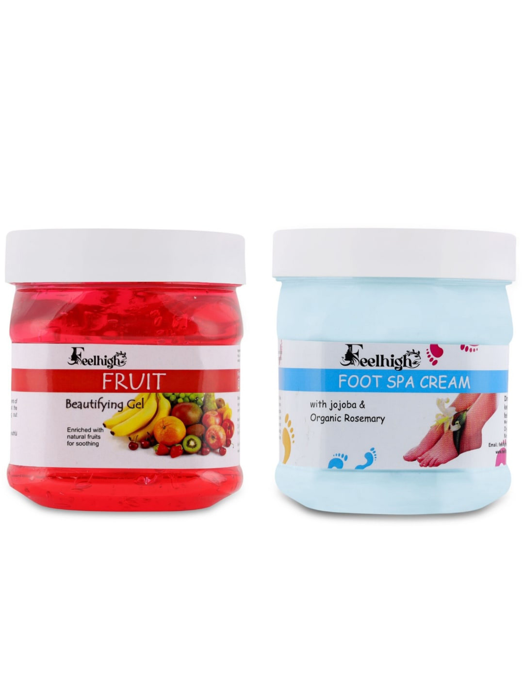 FEELHIGH Face & Body Fruit Gel & Foot Cream - 500 ml Each