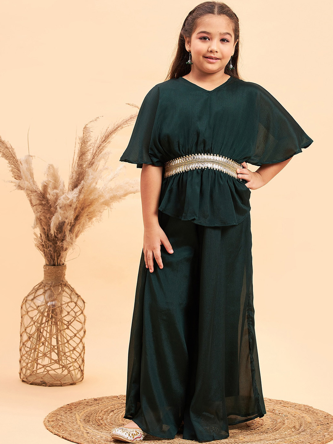 Stylo Bug Girls Regular Kaftan Kurti With Palazzos