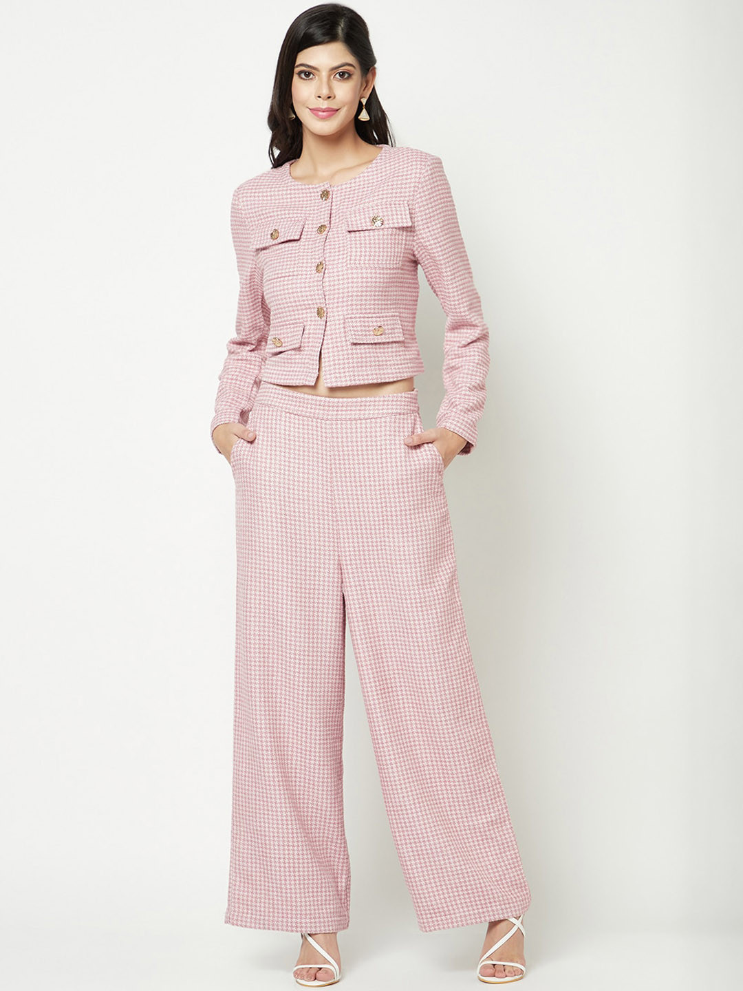 HOUSE OF S Checked Top & Trouser