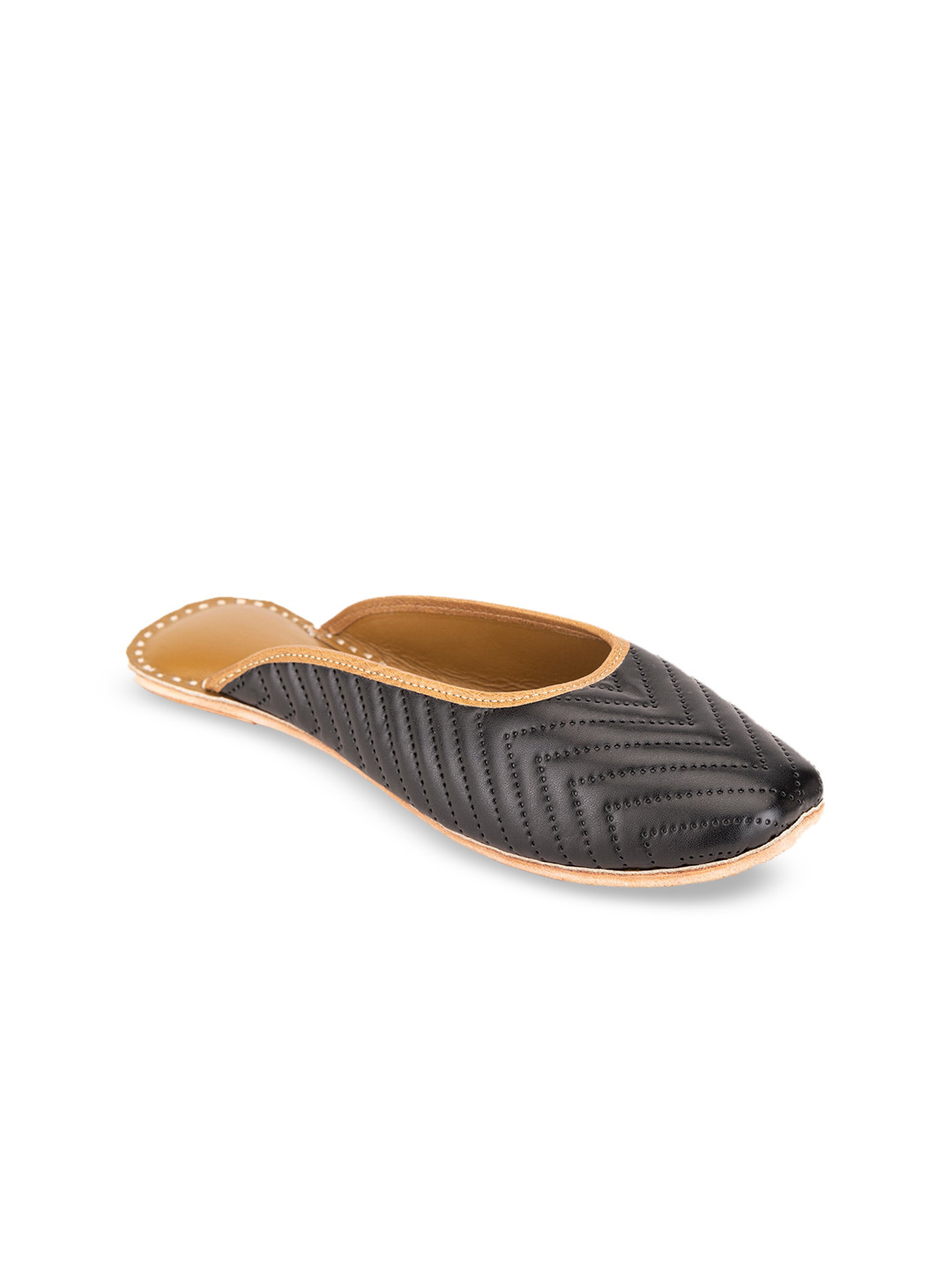 5 ELEMENTS Textured Square Toe Leather Mules