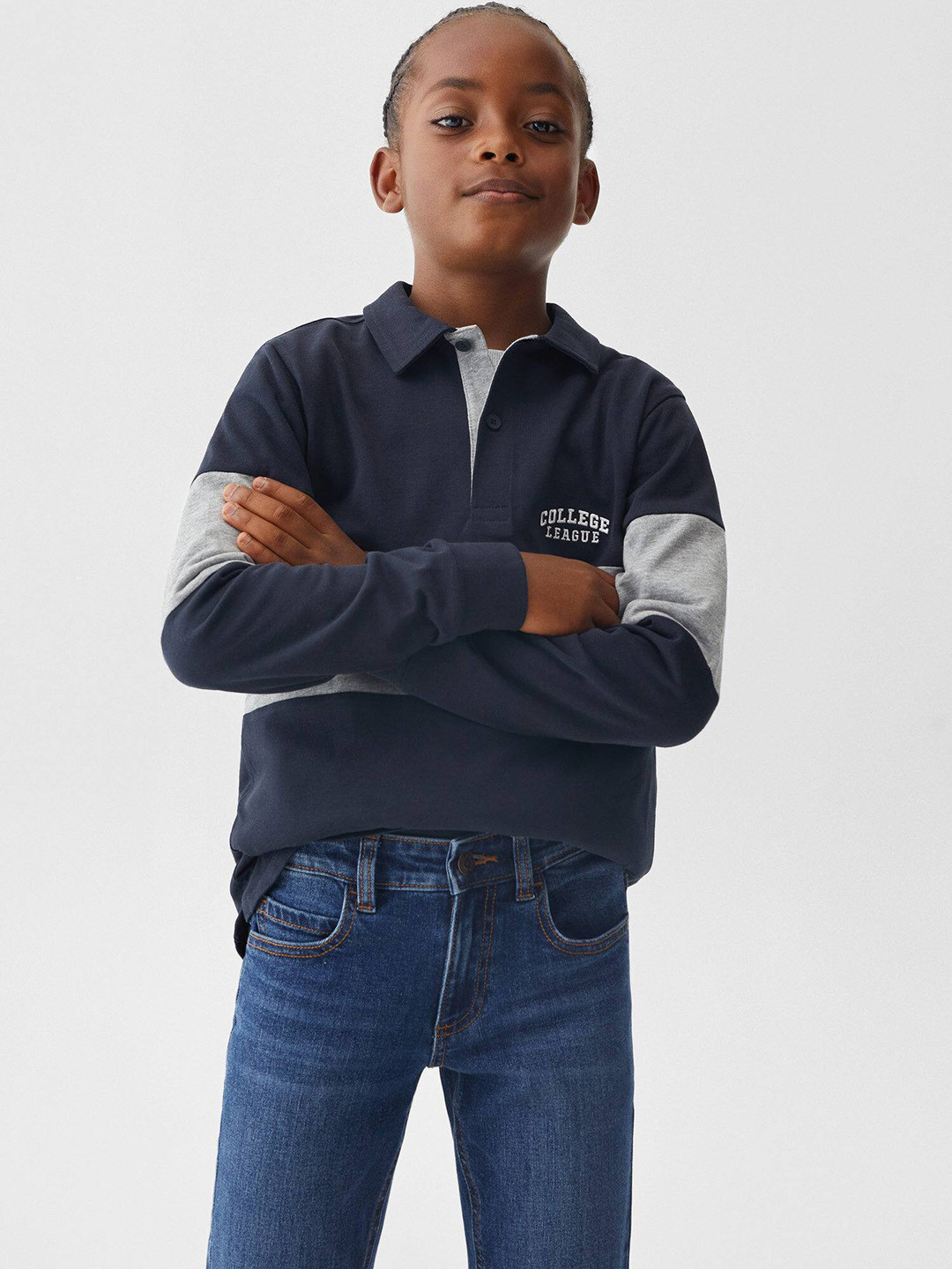 Mango Kids Boys Slim Fit Light Fade Stretchable Jeans