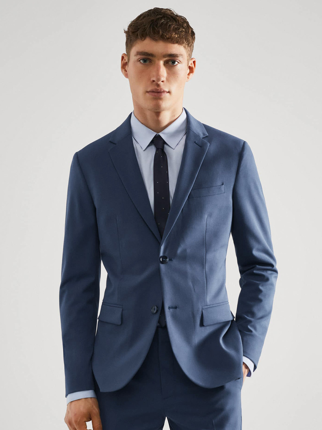 MANGO MAN Super Slim Fit Notched Lapel Formal Single-Breasted Blazers