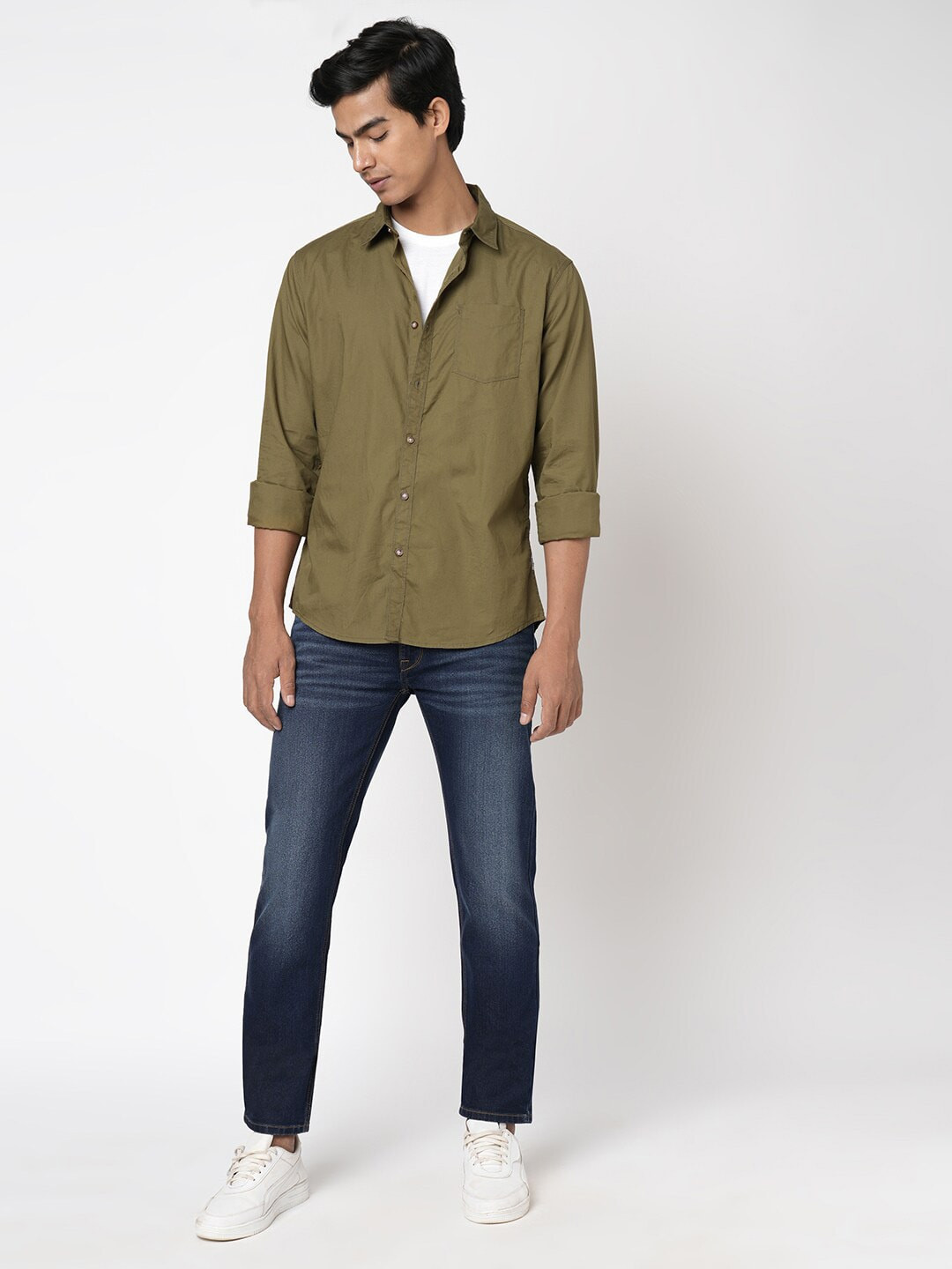 BEAT LONDON by PEPE JEANS Slim Fit Spread Collar Long Sleeve Pure Cotton Casual Shirt