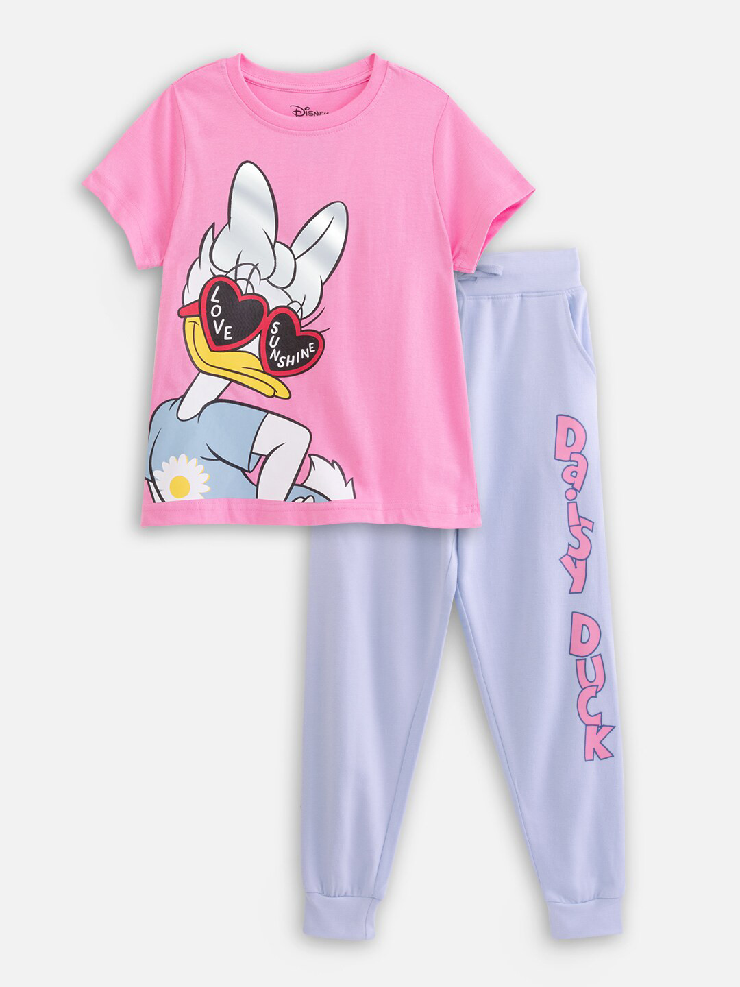 Girls Daisy Duck Printed Pure Cotton T-shirt with Joggers