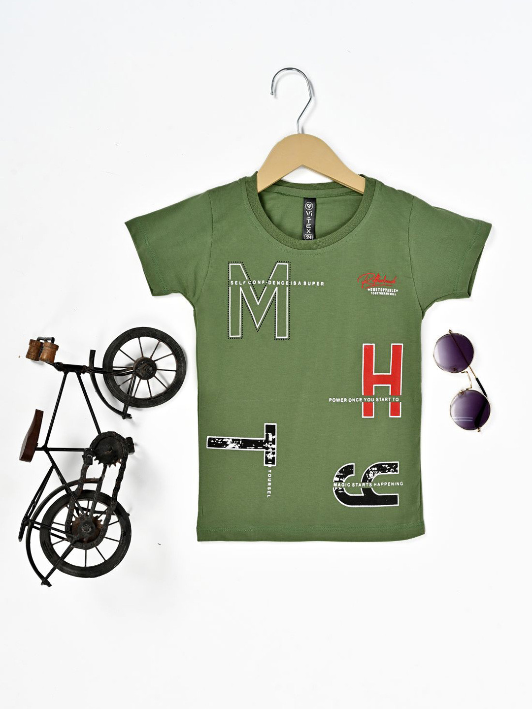 BAESD Boys Typography Printed otton T-shirt