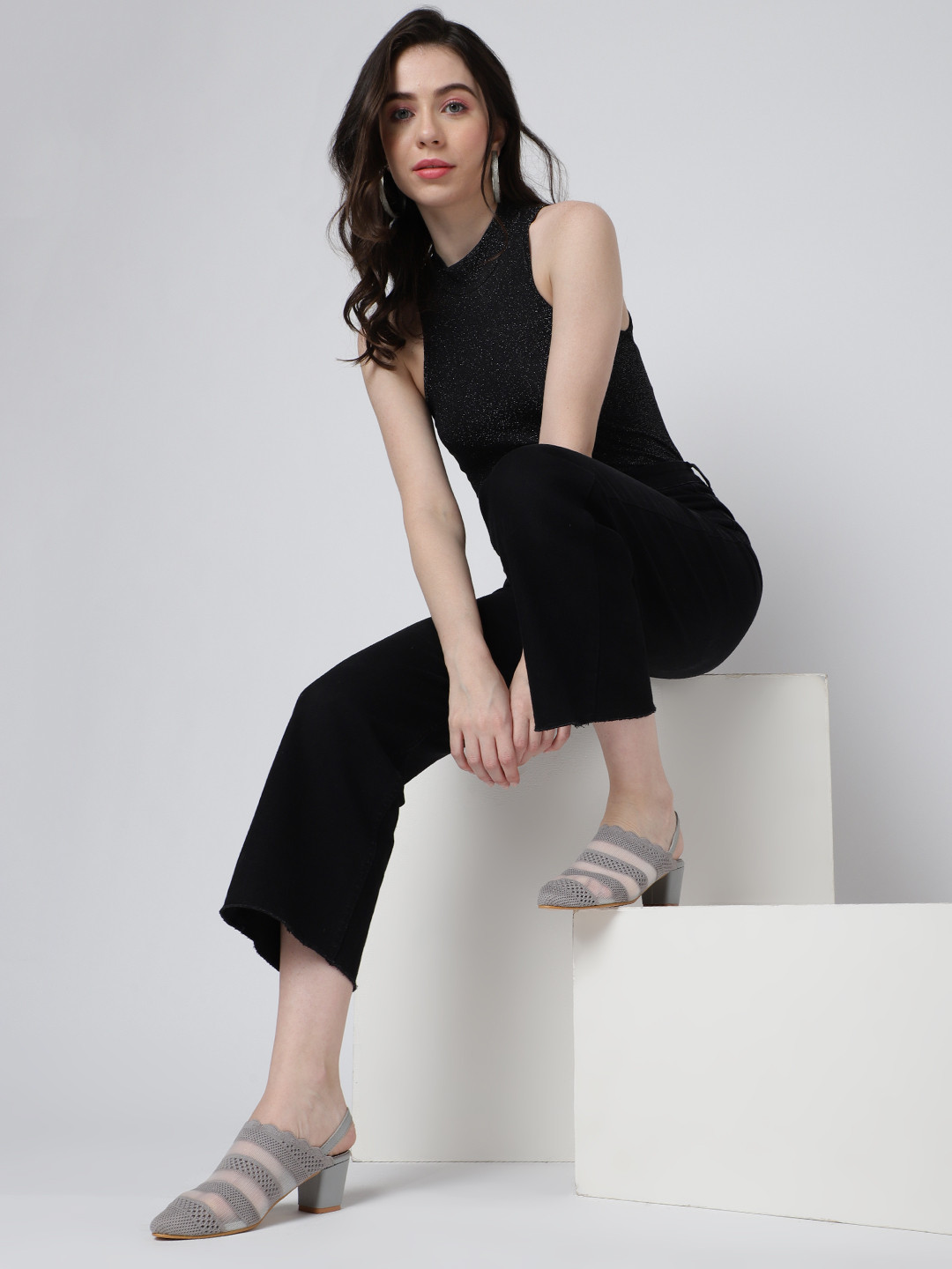 Marc Loire Textured Block Heel Slingback