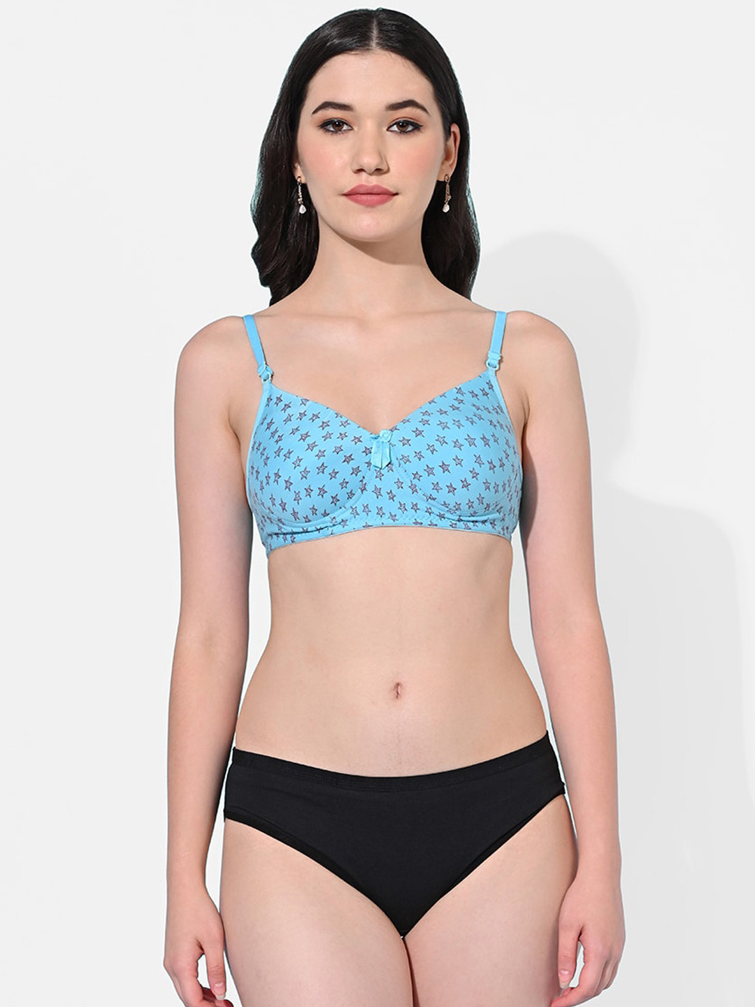 FIMS Printed Cotton Lycra Lingerie Set