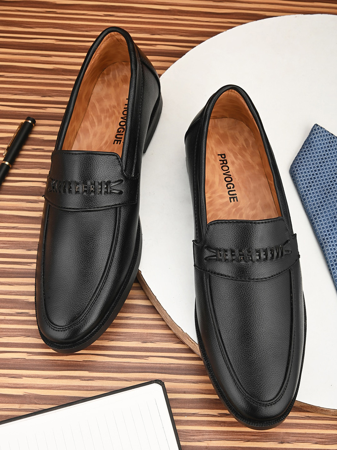 Provogue Men Textured Formal Loafers