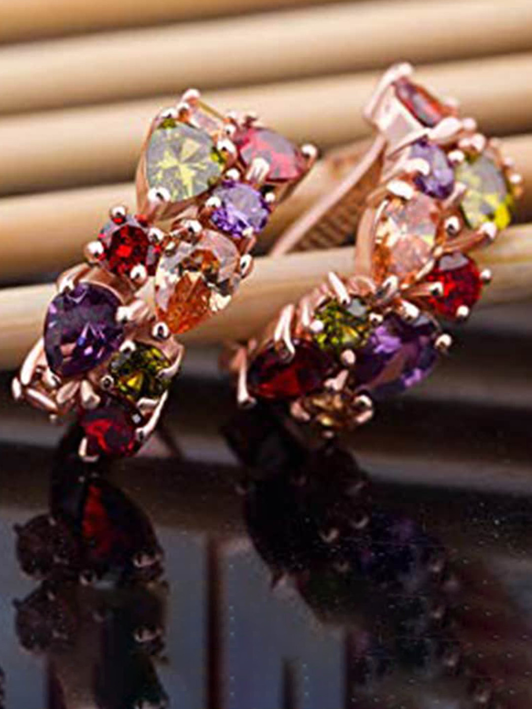 YouBella Rose Gold-Plated Stone-Studded Jewellery Set