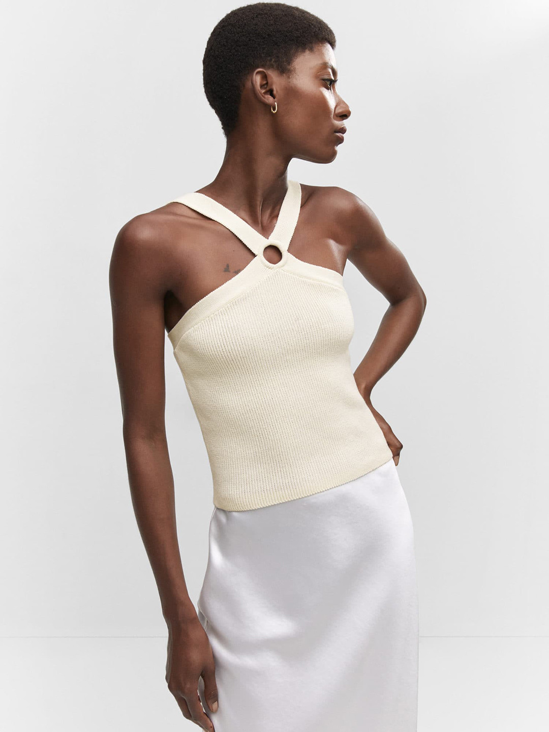 MANGO Hoop-Detail Knit Top