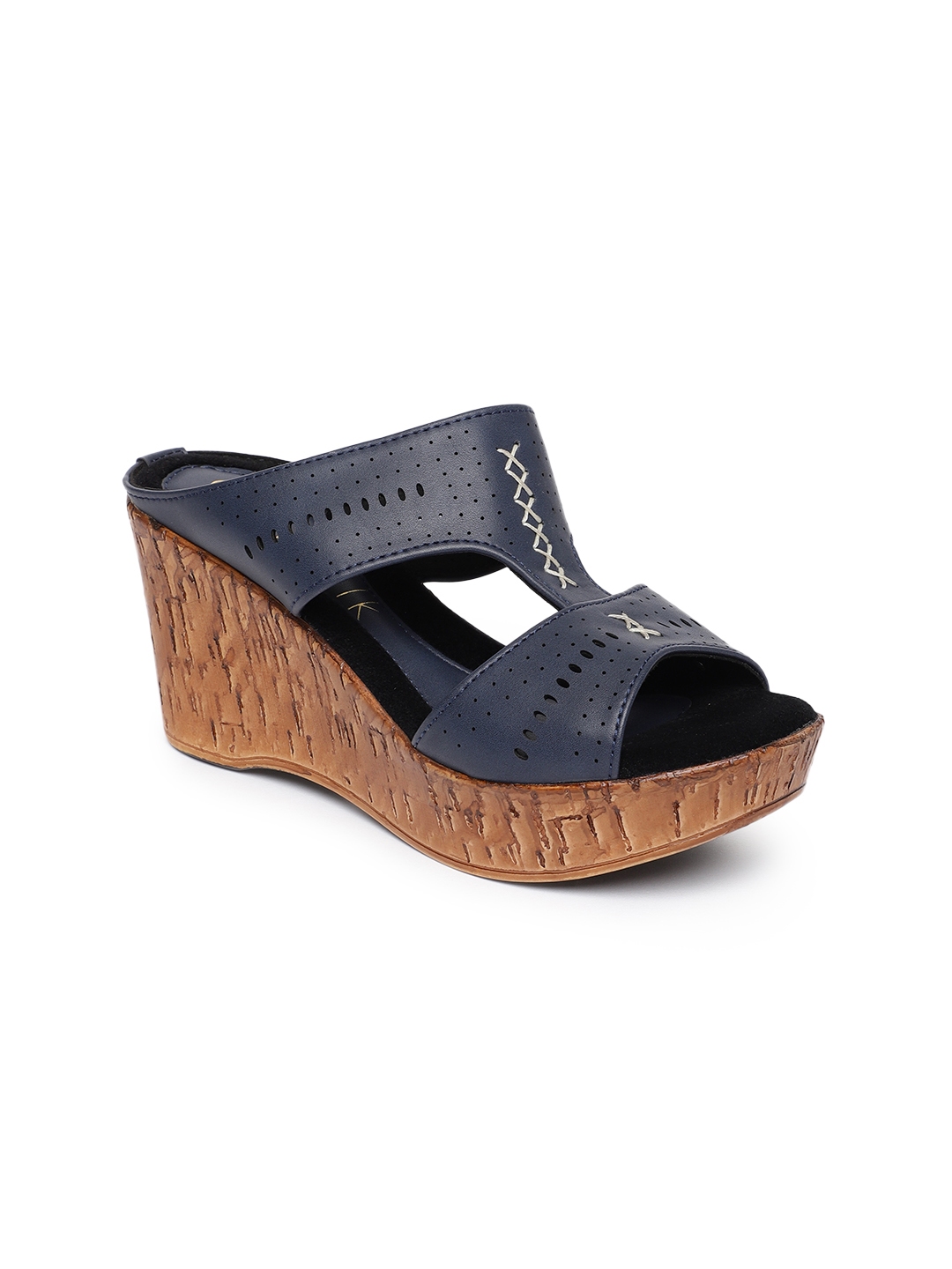 Buy Catwalk Women Navy Cutwork Wedges Heels for Women 2421977 Myntra