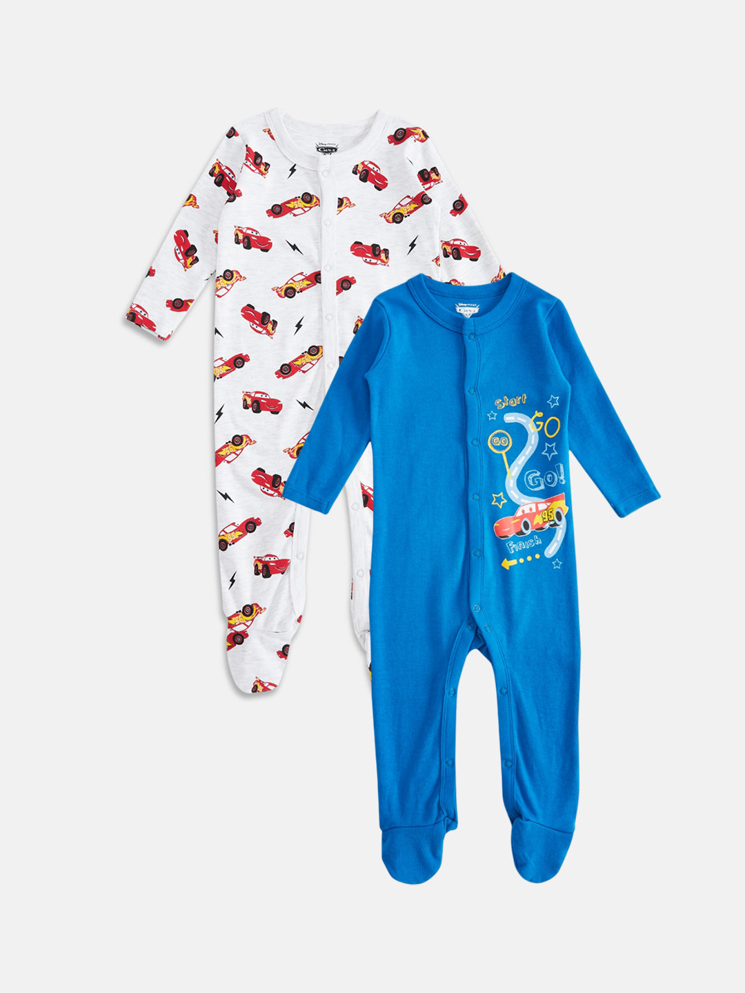 Pantaloons Baby Infants Boys Pack Of 2 Printed Cotton Sleepsuit