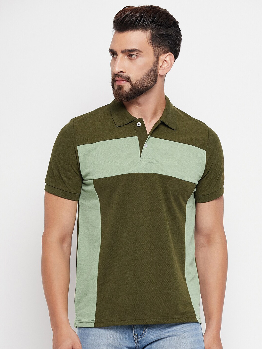 VERO AMORE Colourblocked Polo Collar T-shirt