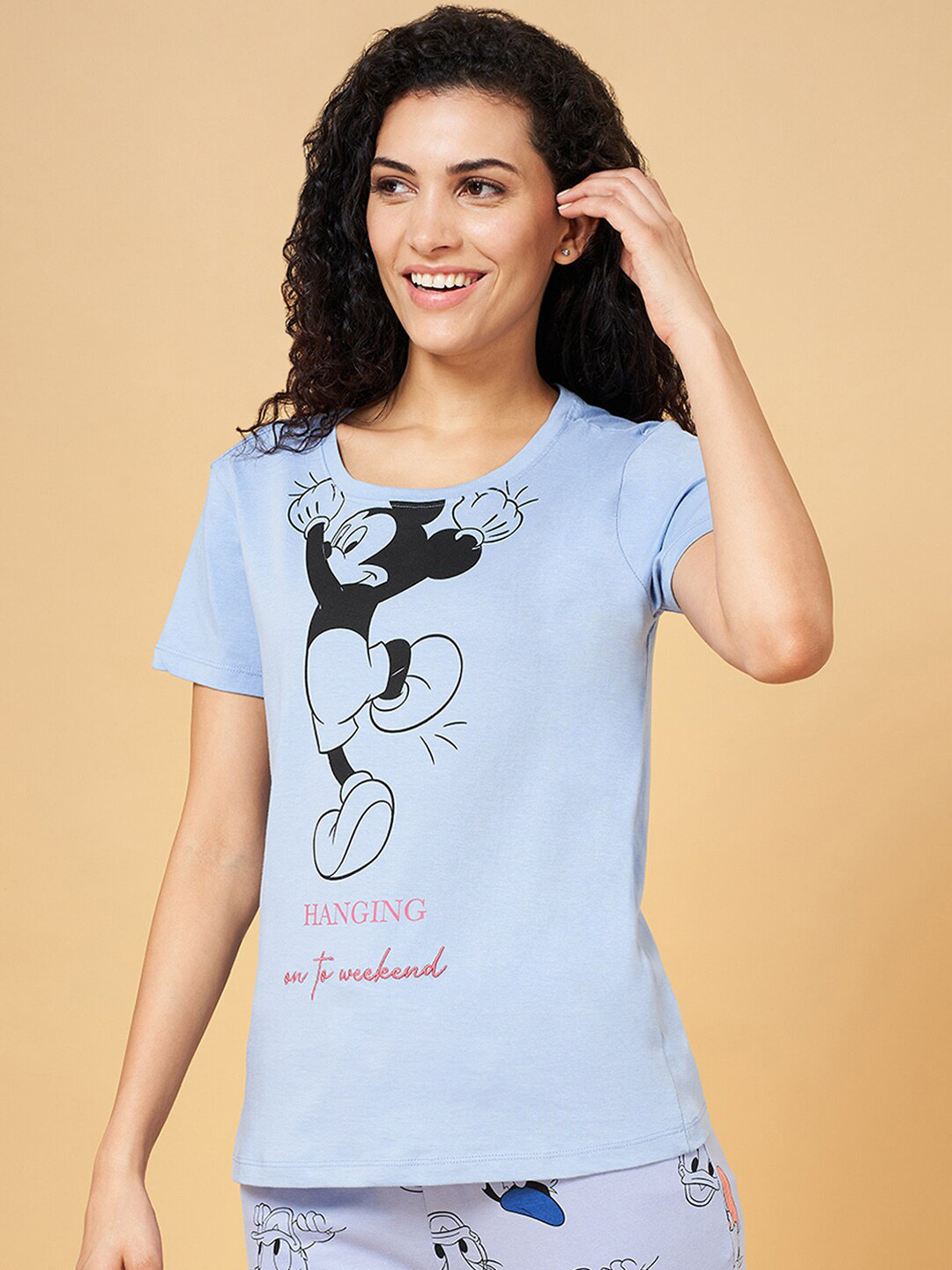 Dreamz by Pantaloons Mickey Mouse Printed Cotton Lounge T-Shirts