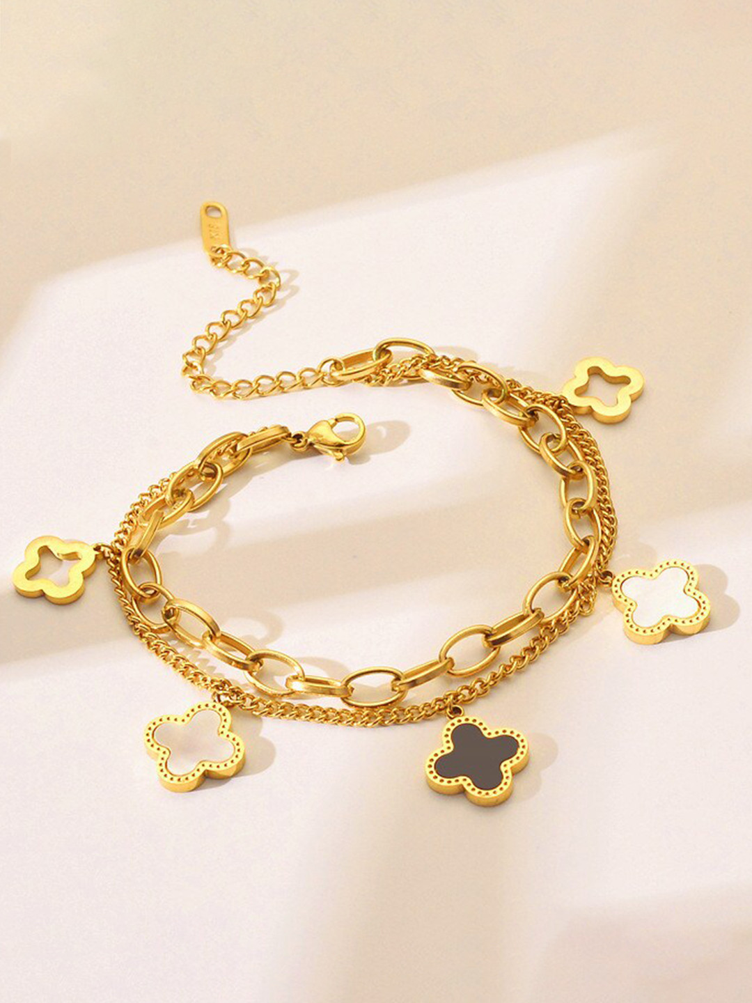 MYKI Gold Plated Stainless Steel Charm Bracelet