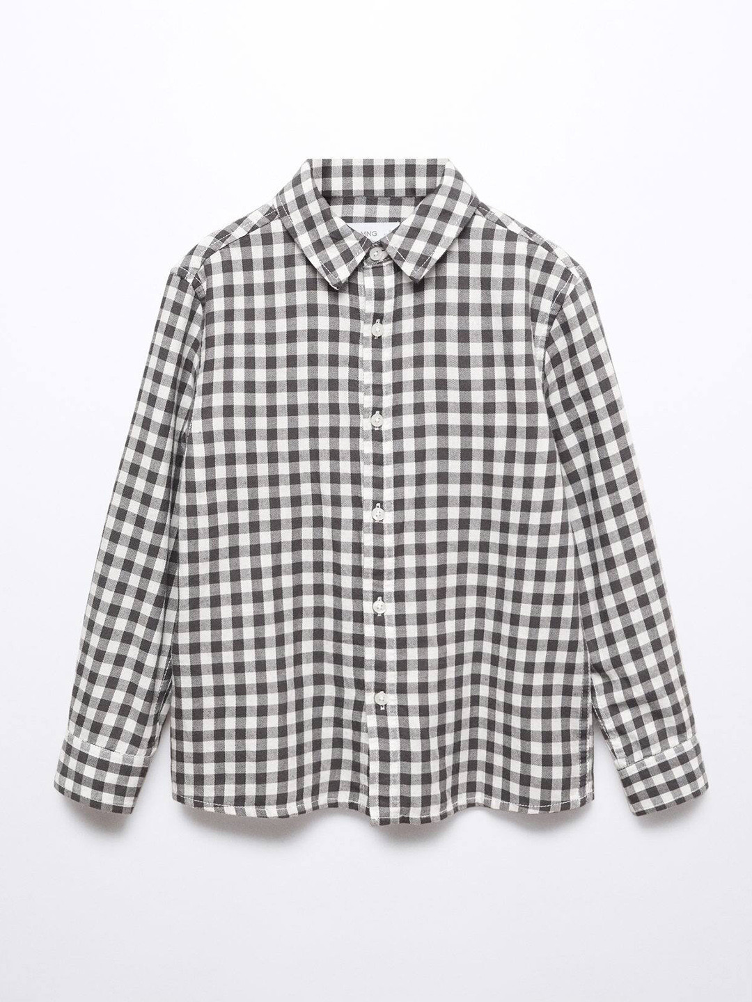 Mango Kids Boys Gingham Checked Pure Cotton Regular Fit Casual Shirt