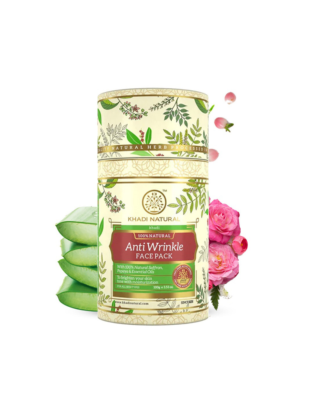 Khadi Natural Anti-Wrinkle Face Pack with Saffron & Papaya - 100g