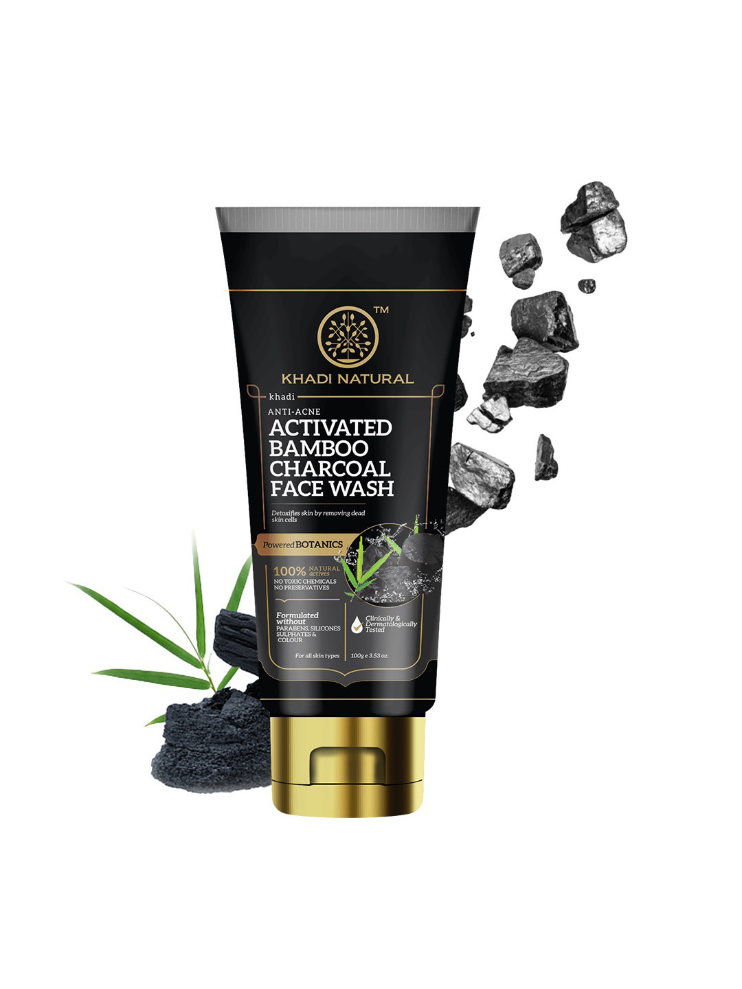 Khadi Natural Charcoal Face Wash to Detoxify Skin - 100g