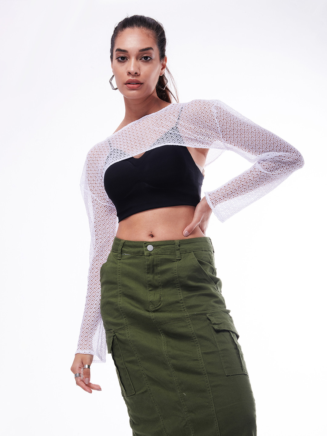 IZF Mesh Cotton Super Crop Top